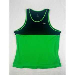 Nike Dri Fit Mens Tank Top Black Neon Green Athletic Gym Workout XXL